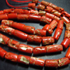 Natural Real - CORAL - 17 inches Full Strand Smooth Polished Tube Shape Gorgeous Red Colour Natural huge size 6 - 12 mm Long